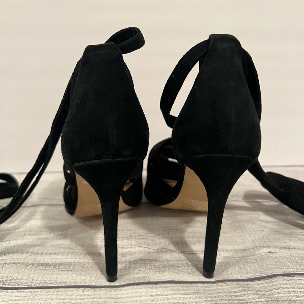 ALDO Black Suede Stiletto Heels with Straps/size 6 - Picture 7 of 14